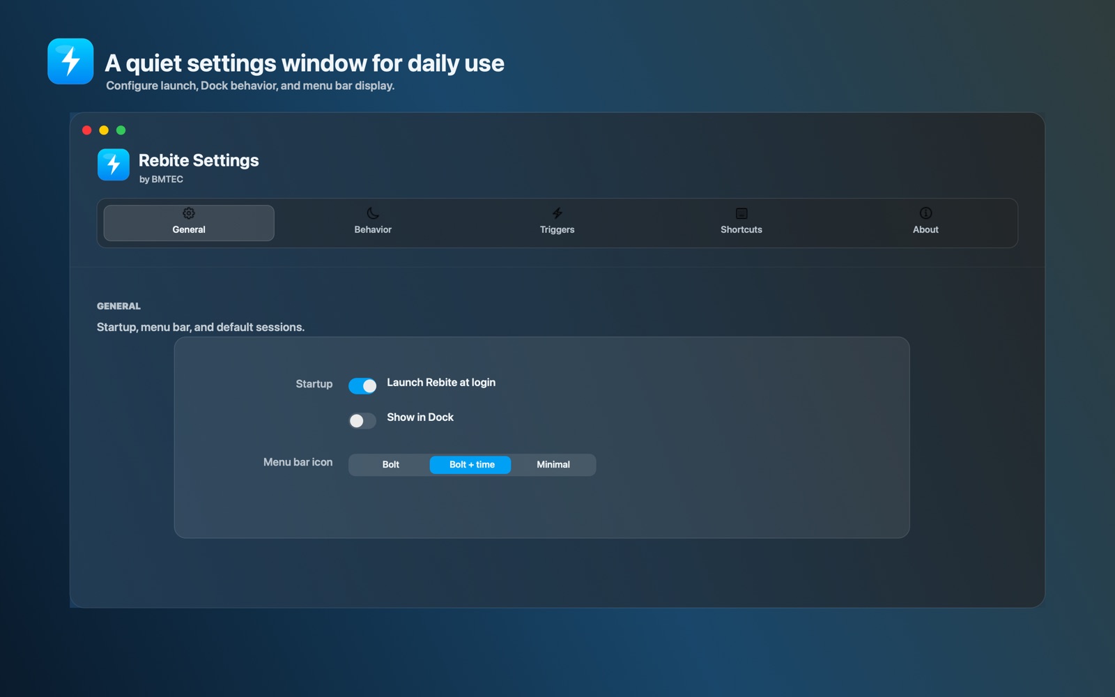 General settings
